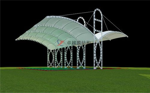 临汾网球场膜结构罩棚设计施工安装【案例图片】 　　