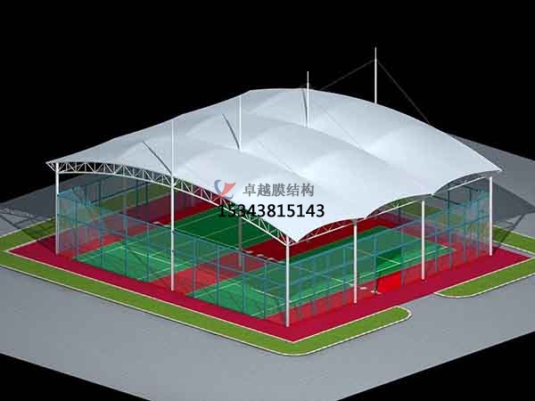 淮坊篮球场膜结构罩棚【设计施工】